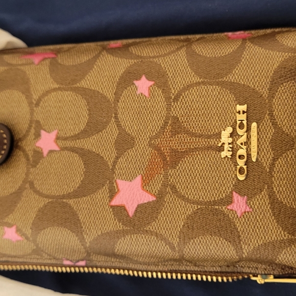 Coach North/South Phone Crossbody- Signature Canvas with Disco Star Print - Picture 5 of 6